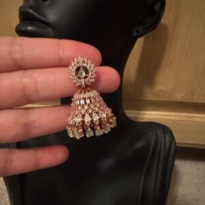 Glamorous AD Chandelier Style Jhumki Earrings